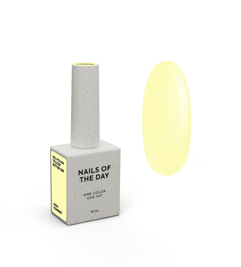 NAILSOFTHEDAY Let’s Special Yellow Butter — esmalte semipermanente amarillo pastel para uñas, que cubre en una sola capa, 10 ml.