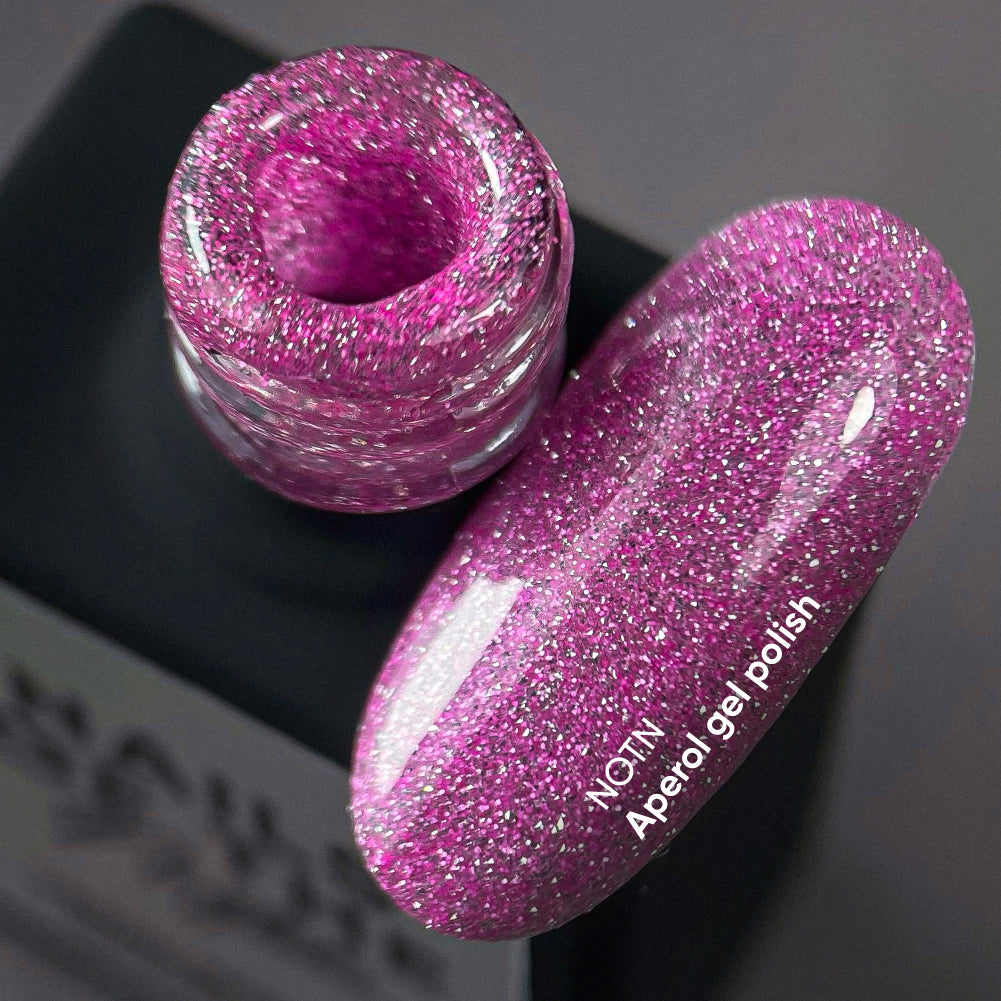 NAILSOFTHENIGHT Aperol gel polish - esmalte semipermanente reflectante rosa para uñas, 10 ml