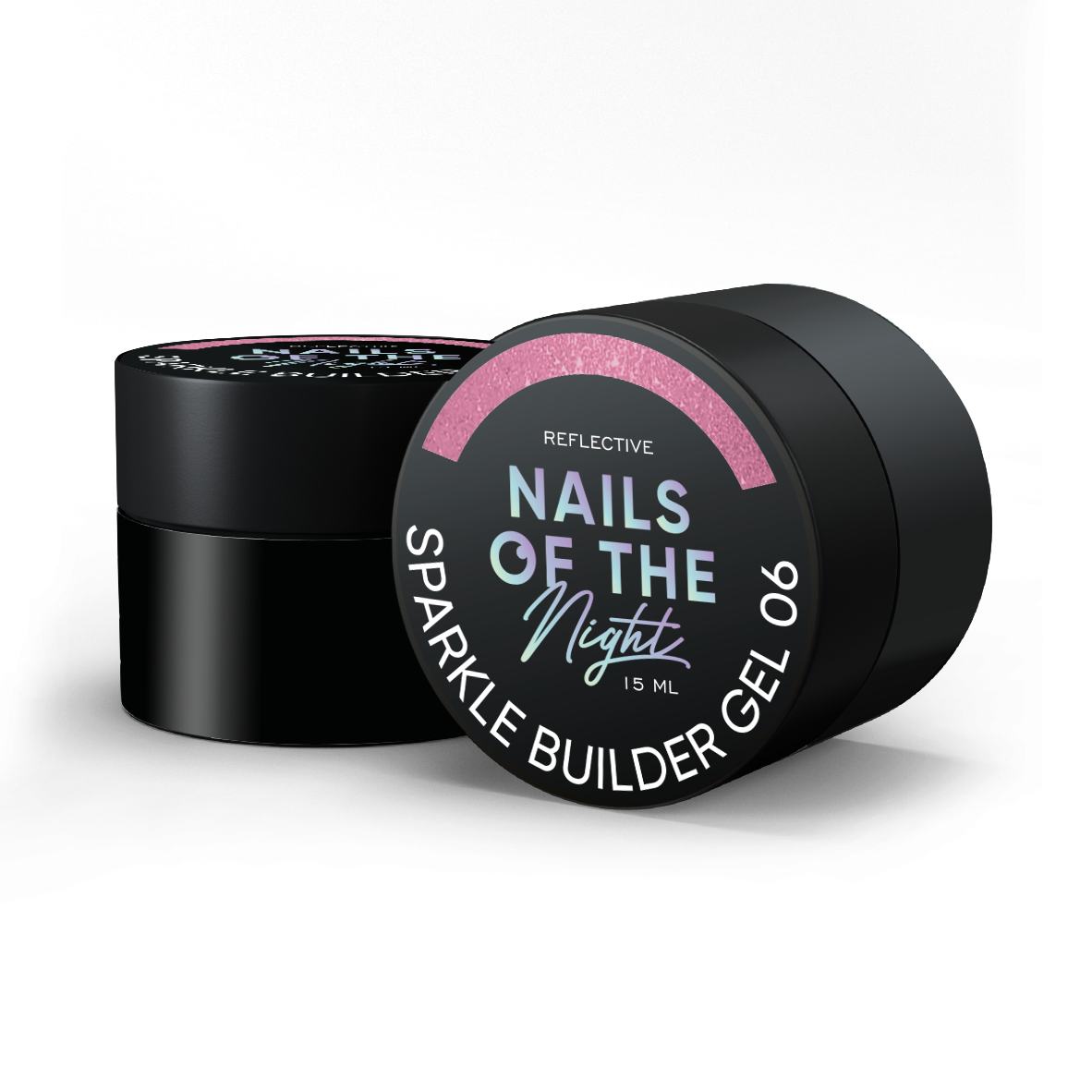 NAILSOFTHENIGHT Sparkle builder gel 06 — gel constructor reflectante melocotón, 15 ml
