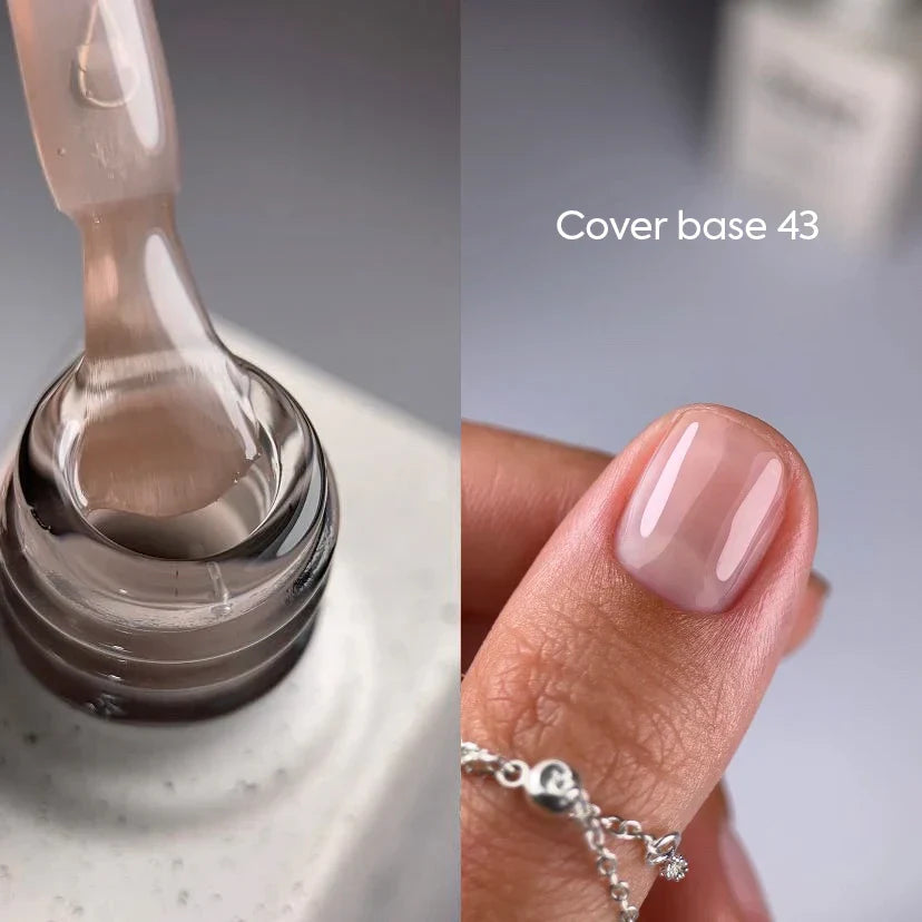 NAILSOFTHEDAY Cover Base 43 Light Pigment – base para uñas beige semitransparente con pigmentación ligera, 10 ml