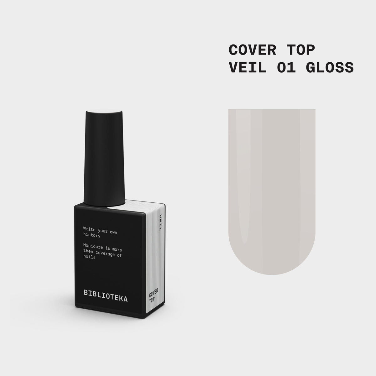 BIBLIOTEKA Gloss Cover TOP No. 01 Veil - translúcido, 10 ml