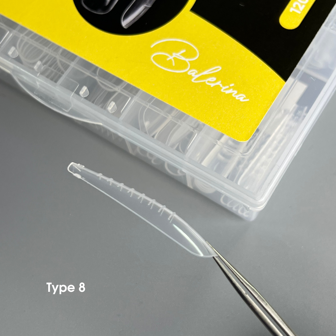 NAILSOFTHEDAY Dual Form Ballerina (Type 8): formas ruperiores estilo bailarina para uñas, 120 piezas