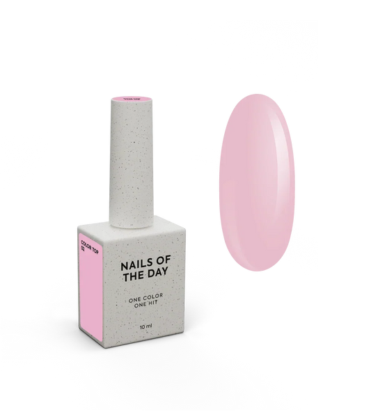 NAILSOFTHEDAY Color Top 02 — top nude rosa sin capa pegajosa para uñas, 10 ml.