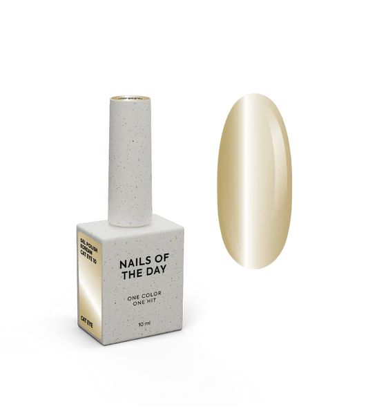 NAILSOFTHEDAY Korean cat eye 10 – gel efecto ojo de gato en tono dorado cálido, 10 ml