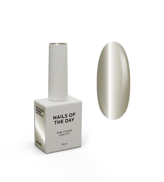 NAILSOFTHEDAY Korean cat eye 12 – gel efecto ojo de gato en tono beige frío, 10 ml