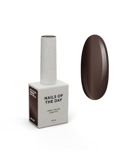 NAILSOFTHEDAY Korean Cat Eye 16 – esmalte semipermanente efecto ojo de gato marrón, 10 ml.