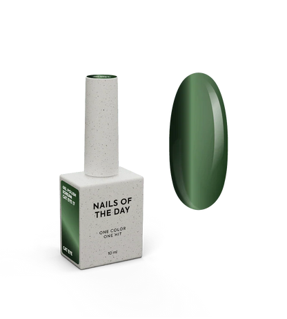 NAILSOFTHEDAY Korean Cat Eye 17 – esmalte semipermanente efecto ojo de gato verde, 10 ml.