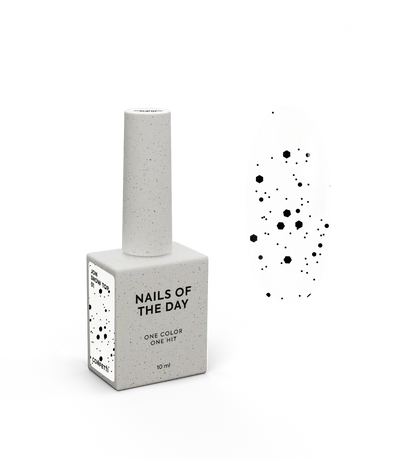NAILSOFTHENIGHT Jon Snow top 01 — top con hexágonos negros de varios tamaños, sin una capa pegajosa, 10 ml