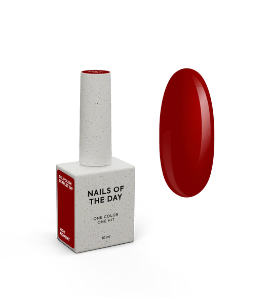 NAILSOFTHEDAY Let's Special Scarlet: esmalte  semipermanente  rojo carmesí para uñas que cubre en una capa, 10 ml