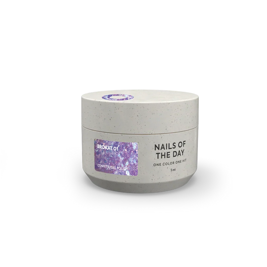 NAILSOFTHENIGHT Brokat gel 01 — gel de diseño con brocado multicolor y purpurina para uñas, 5 g