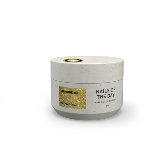 NAILSOFTHENIGHT Diamond Premium gel – esmalte en gel 03 — esmalte en gel dorado con esmalte de uñas metálico fino, 5 ml