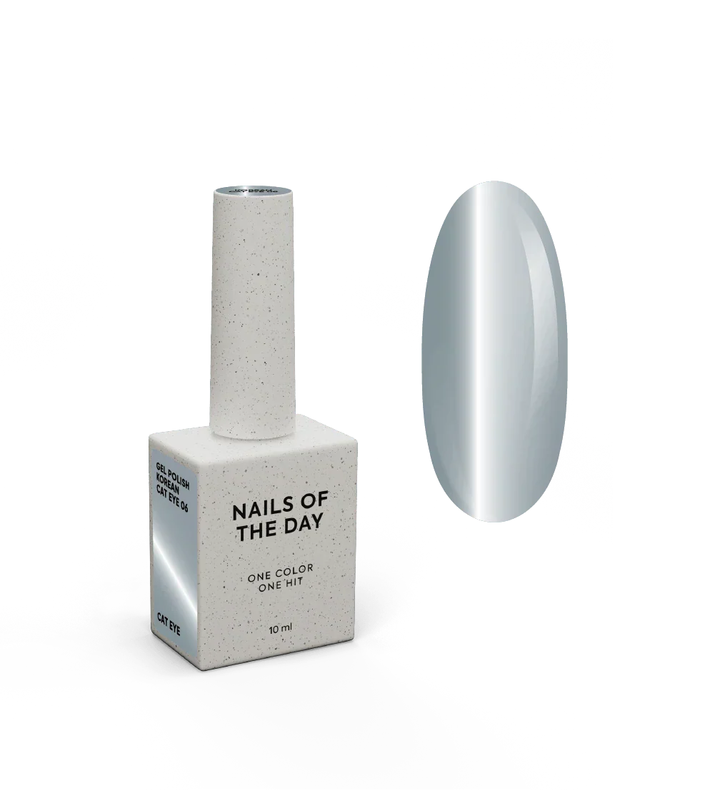 NAILSOFTHEDAY Korean cat eye 06 - esmalte semipermanente jo de gato de color  gris azulado o, 10 ml