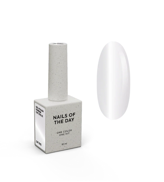 NAILSOFTHEDAY Korean cat eye 01 - esmalte semipermanente ojo de gato de color oliva claro , 10 ml