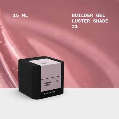 BIBLIOTEKA Builder Gel Nº 21 LUSTER Shade – Rosa beige frío con shimmer