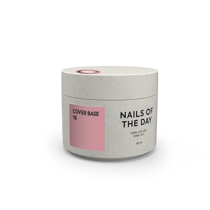 Nailsoftheday Cover Base NEW Formula 16 -  base camuflaje en tono nude natural oscuro para uñas, 10 ml