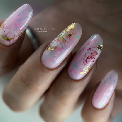 NAILSOFTHEDAY Potal base 29 – base rosa lechosa con destellos neón, 10 ml
