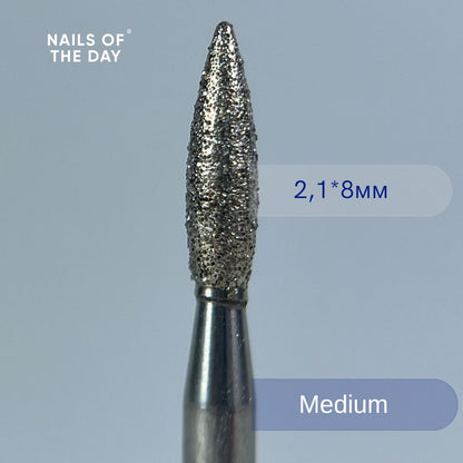 Nailsoftheday Fresa en forma de llama - Fresa en forma de llama de diamante azul, 2,1*8 mm