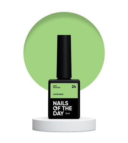 Nailsoftheday Cover base NEW Formula 24 - base camuflaje de color verde claro, 10 ml
