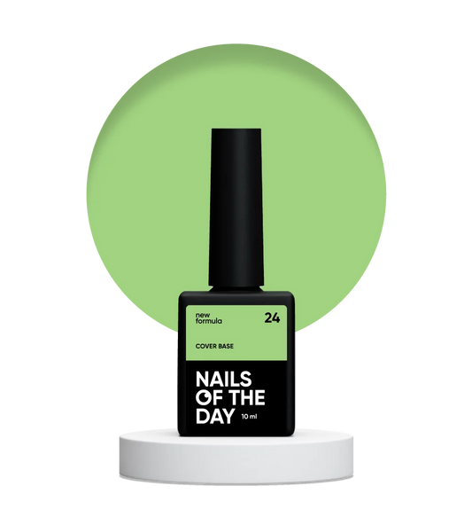 Nailsoftheday Cover base NEW Formula 24 - base camuflaje de color verde claro, 10 ml
