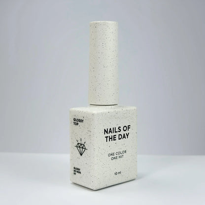 NAILSOFTHEDAY Glossy Top No Wipe – top brillante sin capa pegajosa y con filtros UV, 10 ml