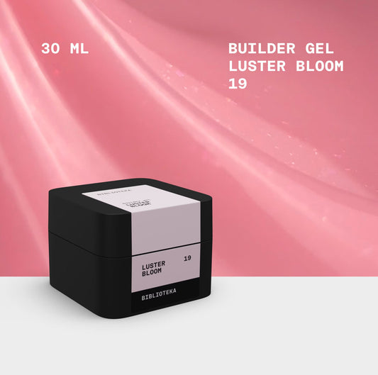BIBLIOTEKA Builder Gel Nº 19 Bloom LUSTER – Rosa con shimmer