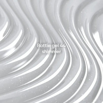 NAILSOFTHEDAY Bottle Gel 44 Shimmer — gel ultrarresistente blanco con shimmer plateado para reforzar las uñas, 10 ml