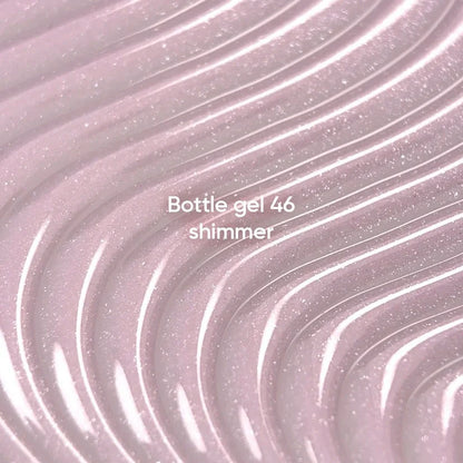NAILSOFTHEDAY Bottle Gel 46 Shimmer — gel ultrarresistente rosa lechoso con shimmer plateado para reforzar las uñas, 10 ml