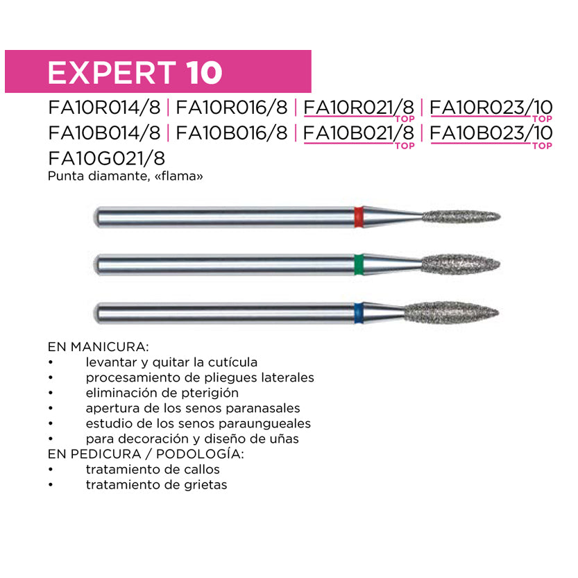 Fresa de diamante Llama. Roja, 2.3mm. FA10R023/10