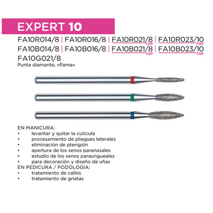 Fresa de diamante Llama. Roja, 2.1mm. FA10R021/8