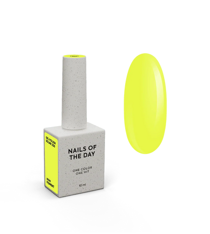 NAILSOFTHEDAY Gel Polish Solar 230 — esmalte semipermanente amarillo neón con cobertura en una sola capa, 10 ml