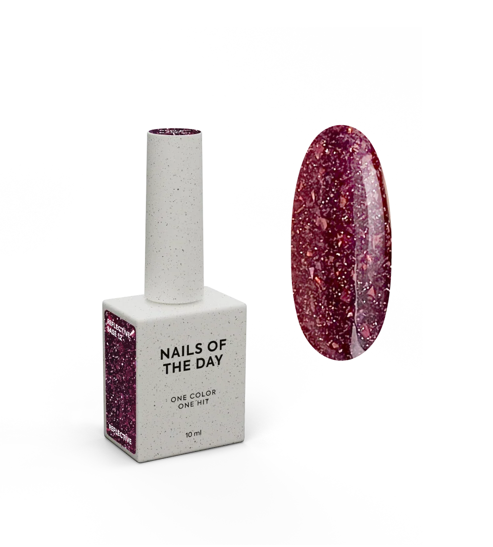 NAILSOFTHENIGHT Reflective base 12 — base reflectante de camuflaje con brillo, 10 ml