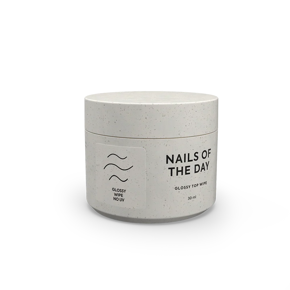 NAILSOFTHEDAY Glossy top wipe - Top brillante con una capa pegajosa, sin filtros UV, 10 ml