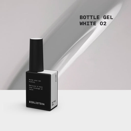 BIBLIOTEKA Bottle Gel №02 White – gel blanco puro, 10 ml