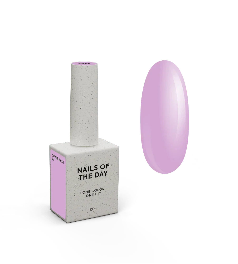 Nailsoftheday Cover base NEW Formula 14 —  base camuflaje en tono lila para uñas, 10 ml