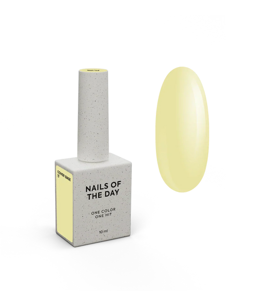 Nailsoftheday Cover base NEW Formula 17  - base camuflaje de color suave limón, para uñas, 10 ml