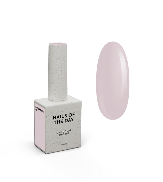Nailsoftheday Cover base NEW Formula 04: base translúcida de color rosa polvo para uñas, 10 ml