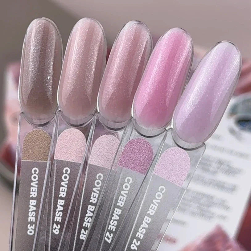 Nailsoftheday Cover base NEW Formula 26 — suave tono rosa con shimmer plateado, de brillo más frío, una base camuflaje para uñas, 10 ml.