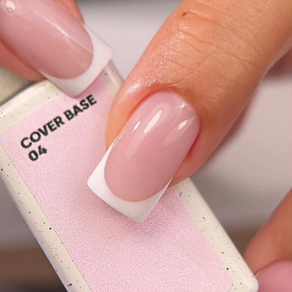 Nailsoftheday Cover base NEW Formula 04: base translúcida de color rosa polvo para uñas, 10 ml