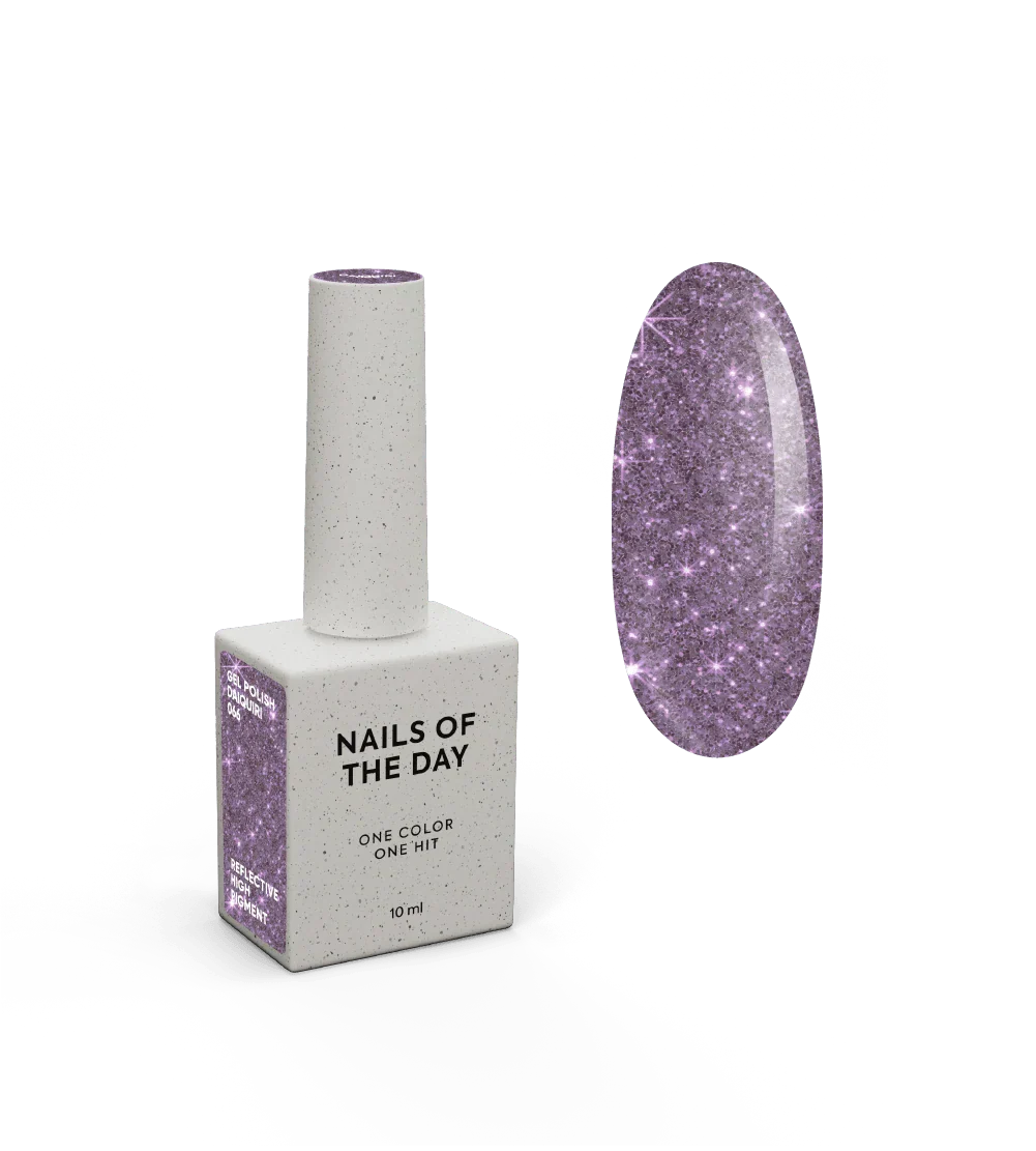 NAILSOFTHENIGHT Daiquiri gel polish — esmalte semipermanente lila reflectante para uñas, 10 ml