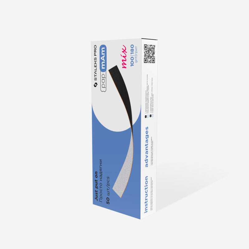 Limas desechables de doble cara Staleks Pro pApmAm Mix Expert. Recta, 20mm. 50 ud.