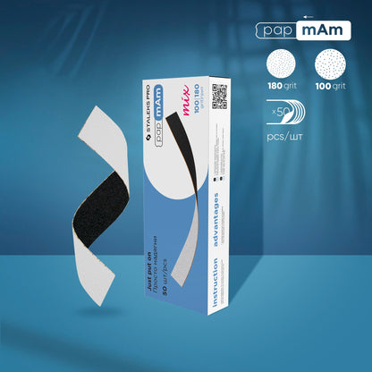 Limas desechables de doble cara Staleks Pro pApmAm Mix Expert. Recta, 20mm. 50 ud.