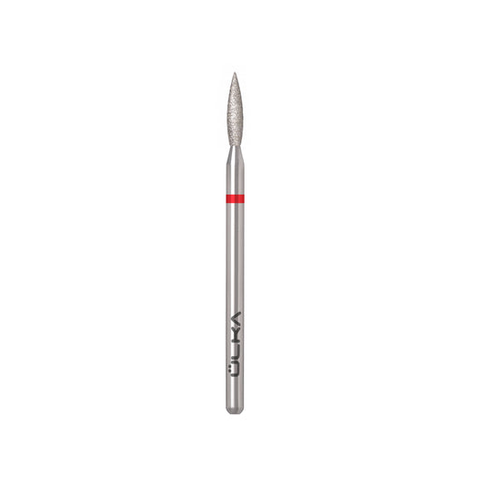 Fresa de diamante ULKA llama roja – cabeza de 2,1 mm, parte activa de 10 mm (F2110-F)