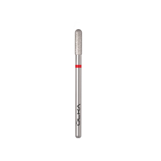 Fresa de diamante ULKA cilindro redondeado rojo – cabeza de 3 mm, parte activa de 10 mm (C310-F)