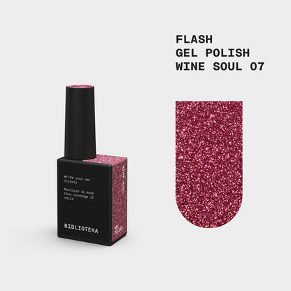 BIBLIOTEKA Esmalte reflectante Nº 07 Wine Soul – Burdeos, 10 ml