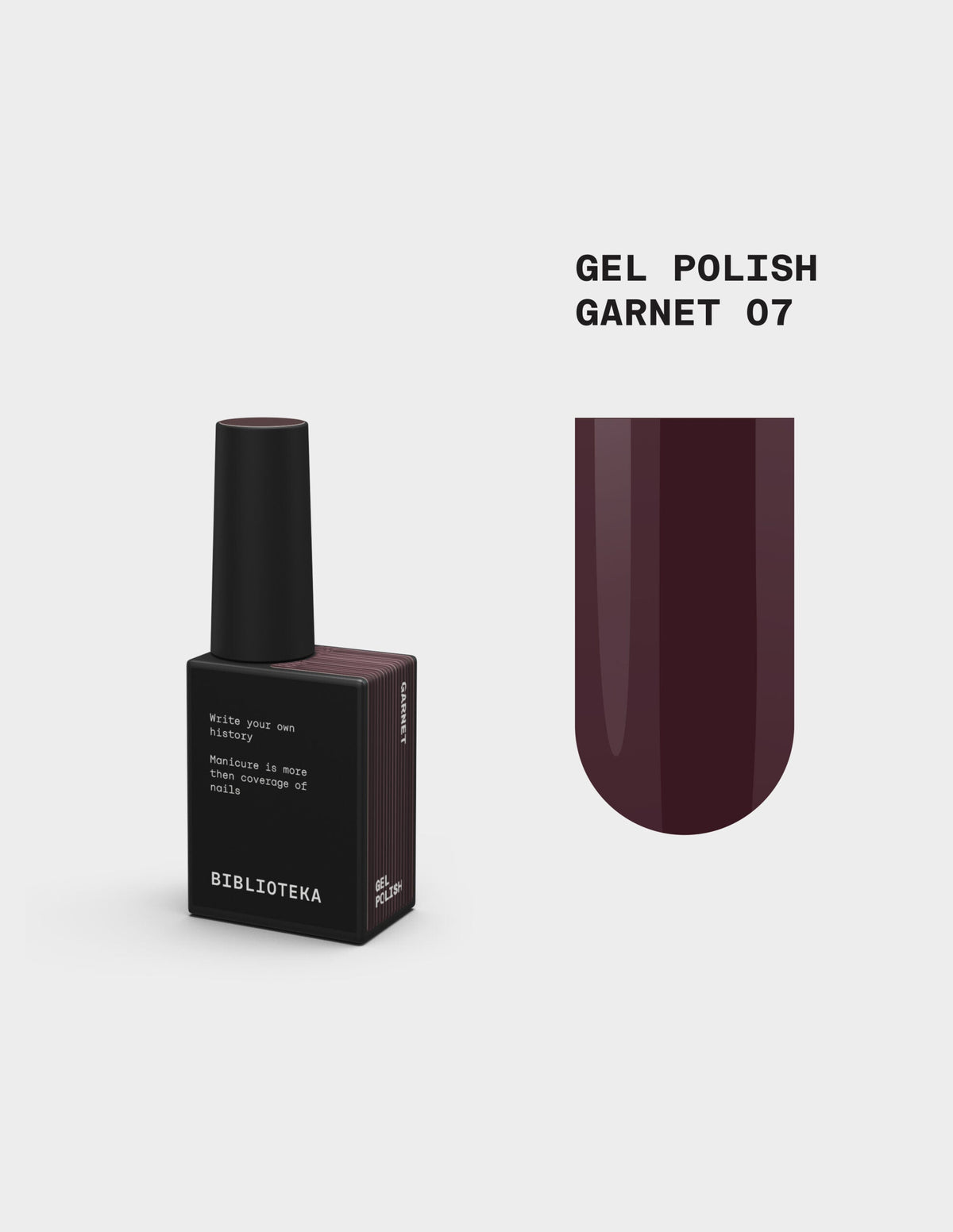 BIBLIOTEKA Esmalte Nº 07 Garnet — Burdeos, 10 ml