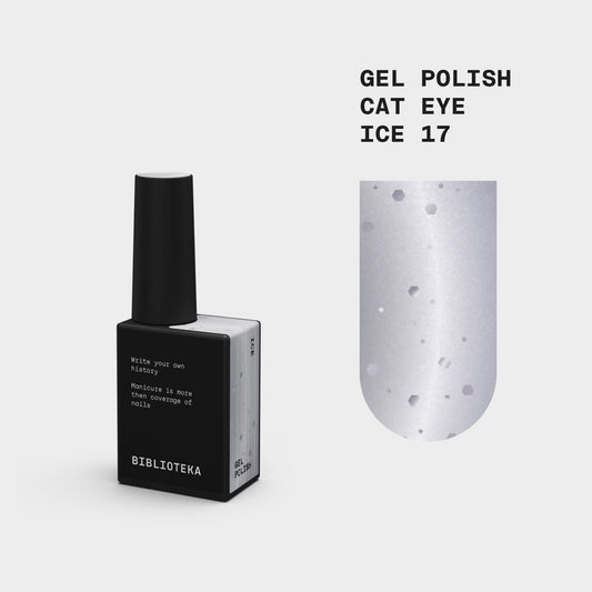 BIBLIOTEKA Esmalte semipermanente efecto ojo de gato Nº 17 Ice – blanco frío, 10 ml