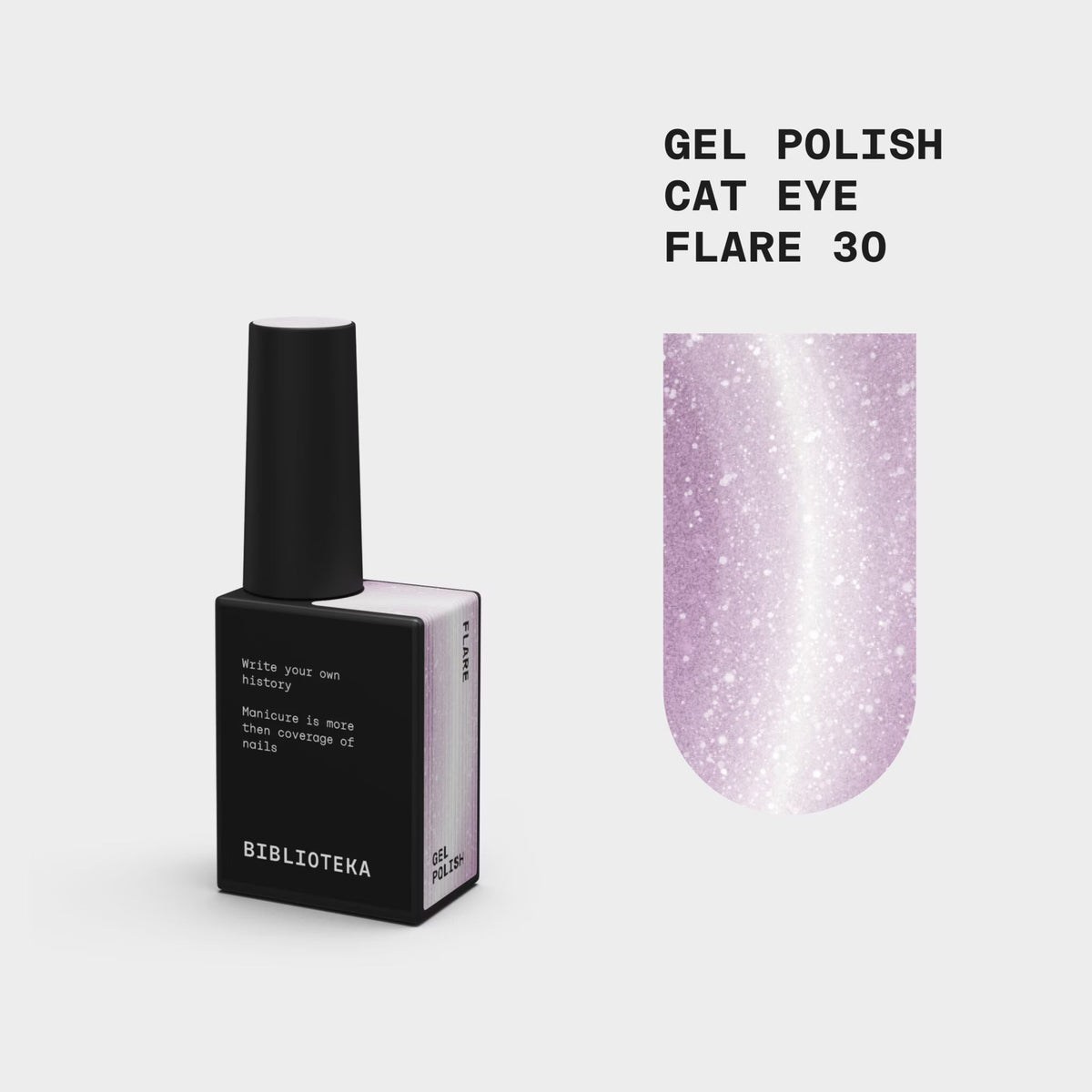 BIBLIOTEKA Esmalte semipermanente efecto ojo de gato Nº 30 Flare – rosa púrpura intenso, 10 ml