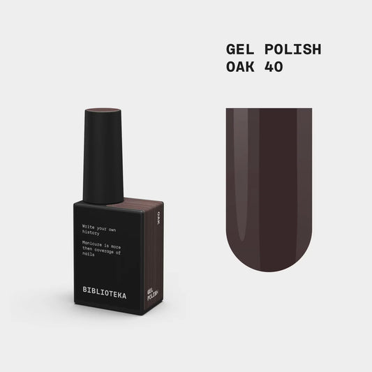 BIBLIOTEKA Esmalte Nº 40 Oak — Marrón profundo, 10 ml