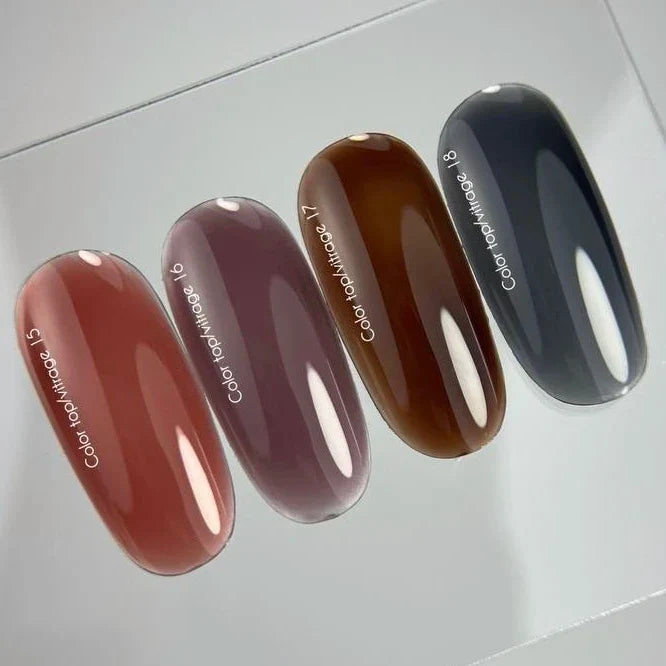 NAILSOFTHEDAY Color Top/Vitrage 17 — Top Coat Vitrage Chocolate Oscuro Semitransparente, 10 ml