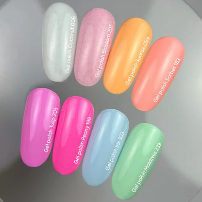 NAILSOFTHEDAY Gel Polish Sorbet — esmalte semipermanente melocotón suave, cubre en una sola capa, 10 ml.